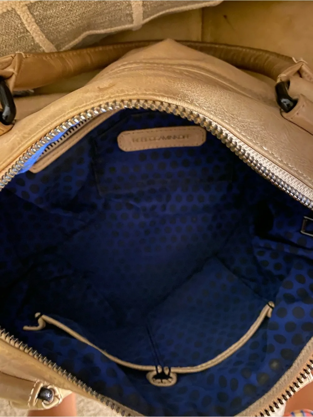 Rebecca Minkoff Beige Woven Leather Satchel Handbag